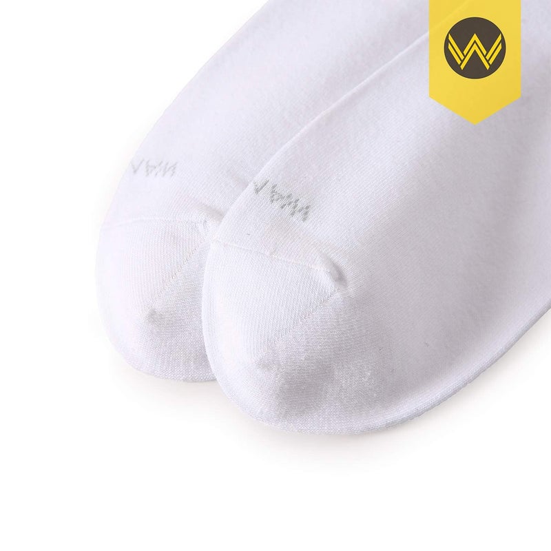 WANDER Men's Solid Dress Socks Cotton 8 Pairs Trouser Thin Classic Socks (Shoe Size:13-15, 8 Pairs White) - Image 4